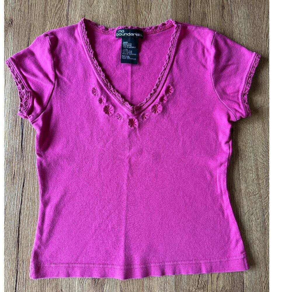 No Boundaries Vtg Hot Pink Short Sleeve T Shirt Size Medium